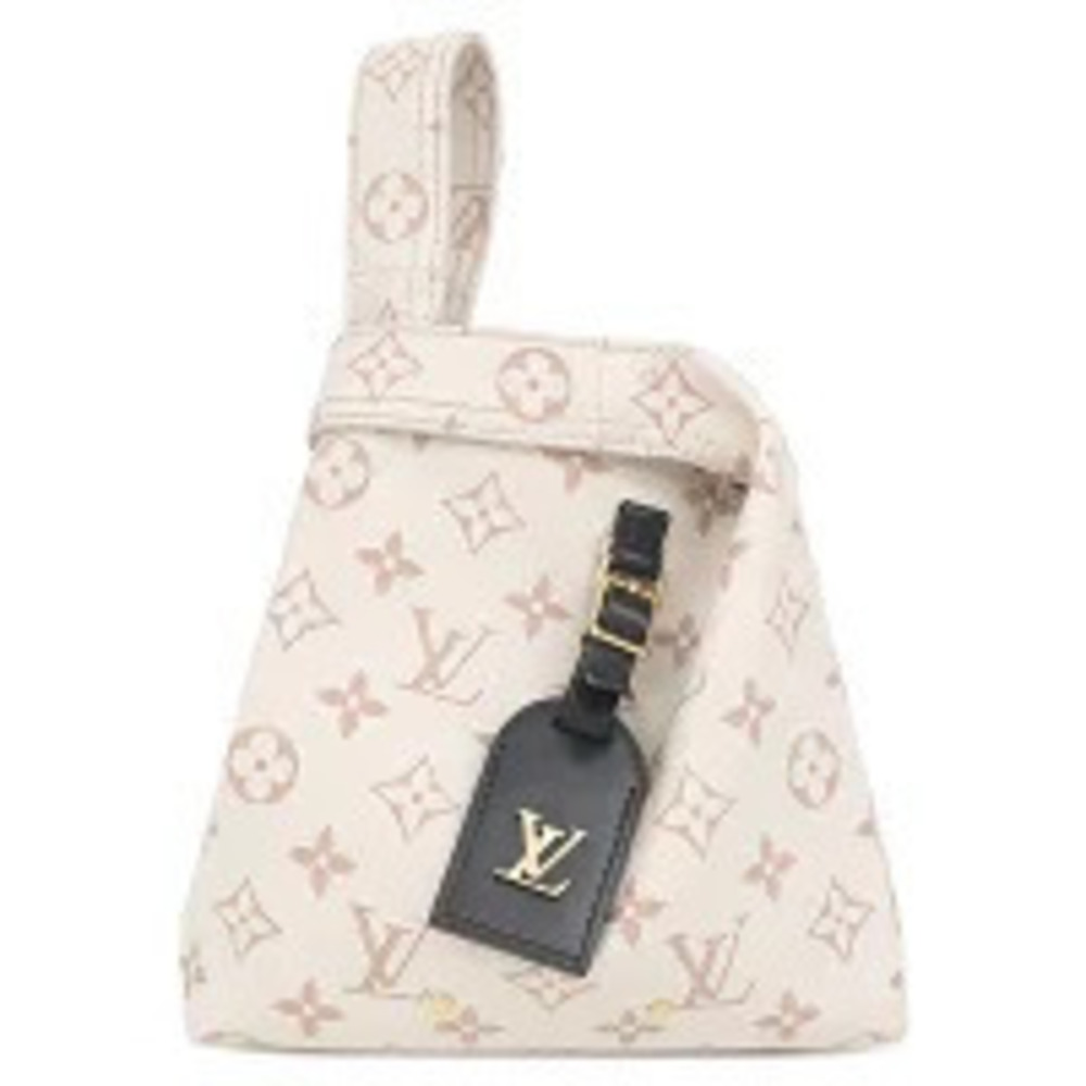 Louis Vuitton Atlantis Handbag Leather Monogram Dune Brown Canvas Shoulder Strap
